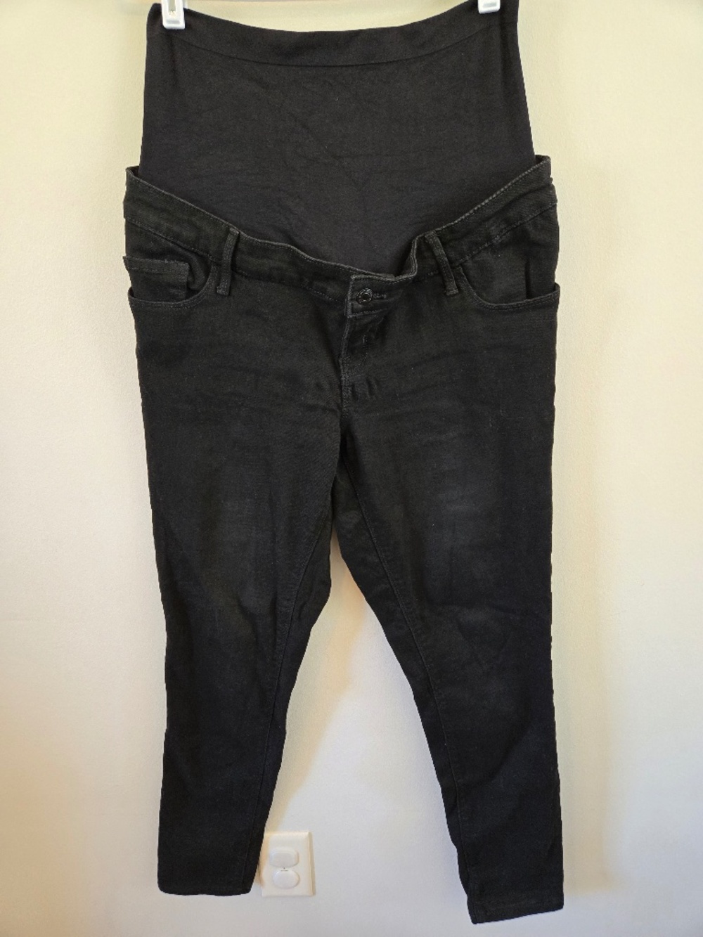 Old Navy Maternity Full Panel Rockstar Super Skinny Jeans Black